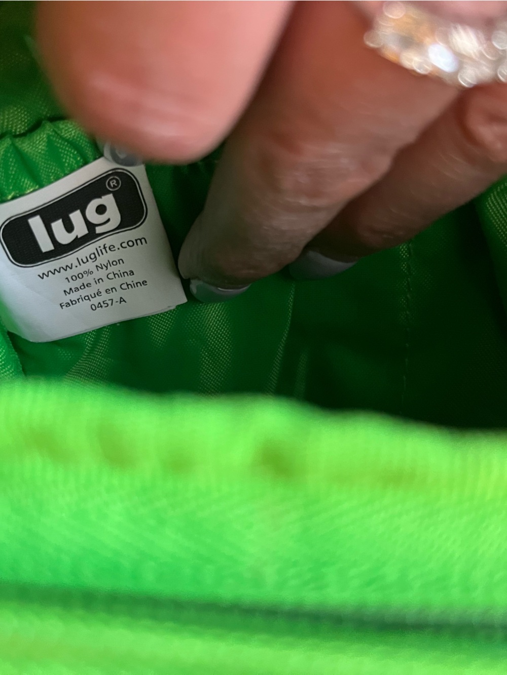 Lug Caddy Vertical Toiletry Bag Crossbody Navy Blue Lime Green Trim Travel - Picture 11 of 15